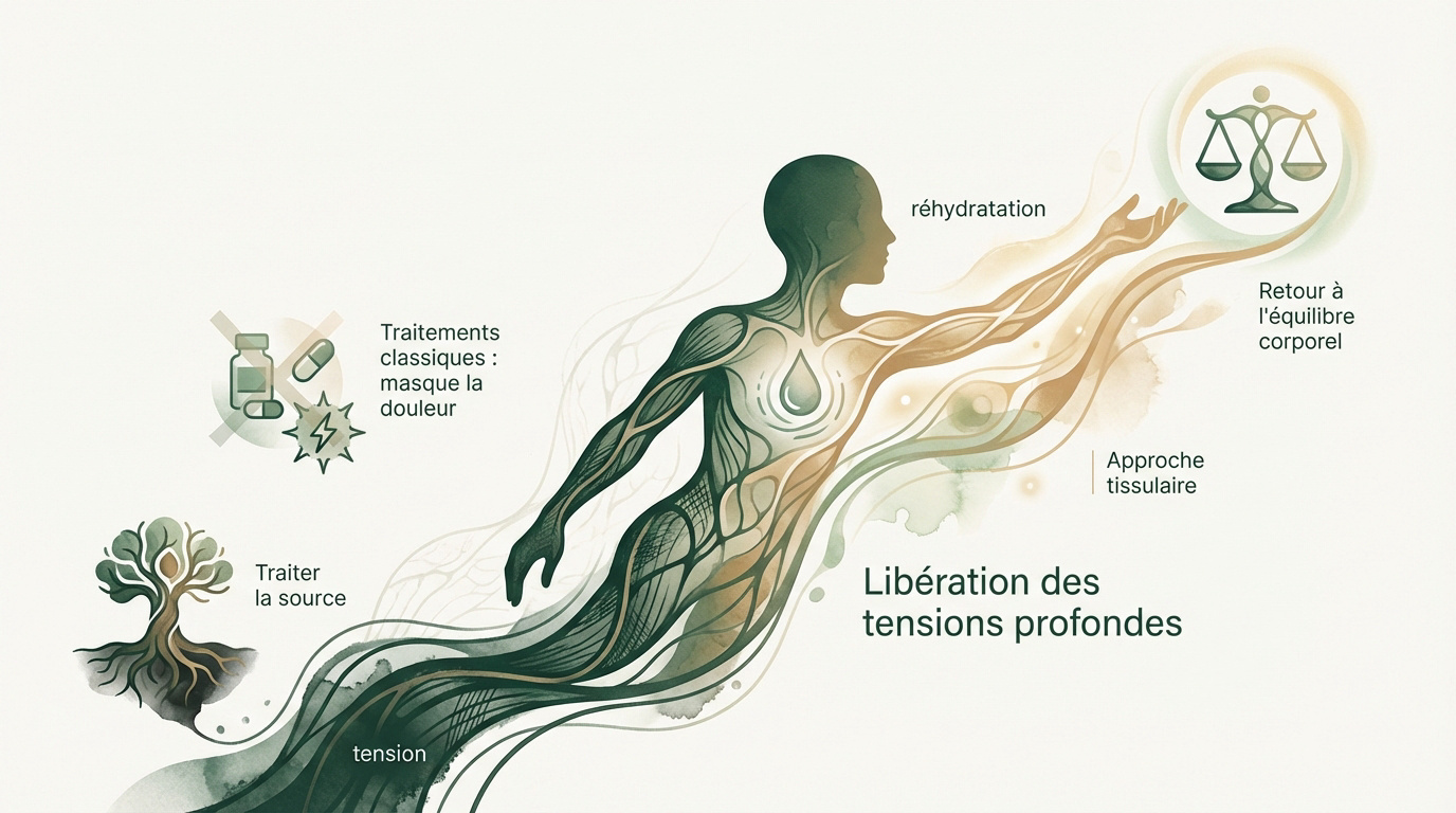 Séance de fasciathérapie pour soulager les tensions crâniennes et cervicales