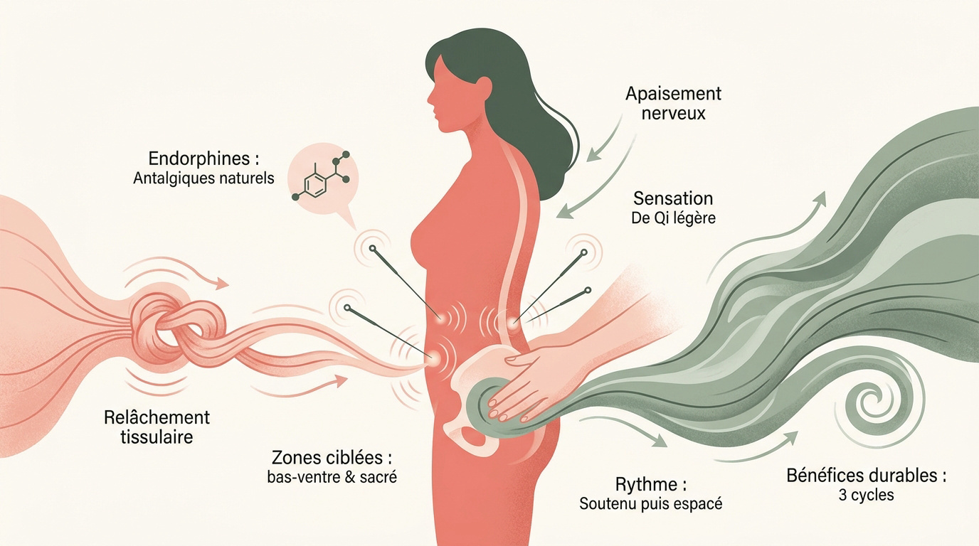 Représentation thérapeutique des zones de soins pour soulager l'endométriose