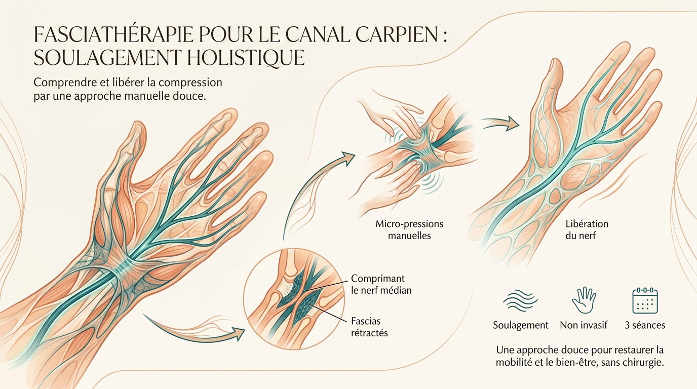 Séance de fasciathérapie pour soulager le syndrome du canal carpien en Sarthe
